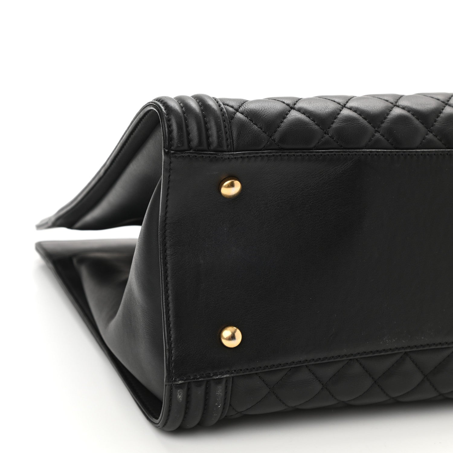 Chanel Calfskin Quilted Boy Shopping Tote Black 9 of 10
