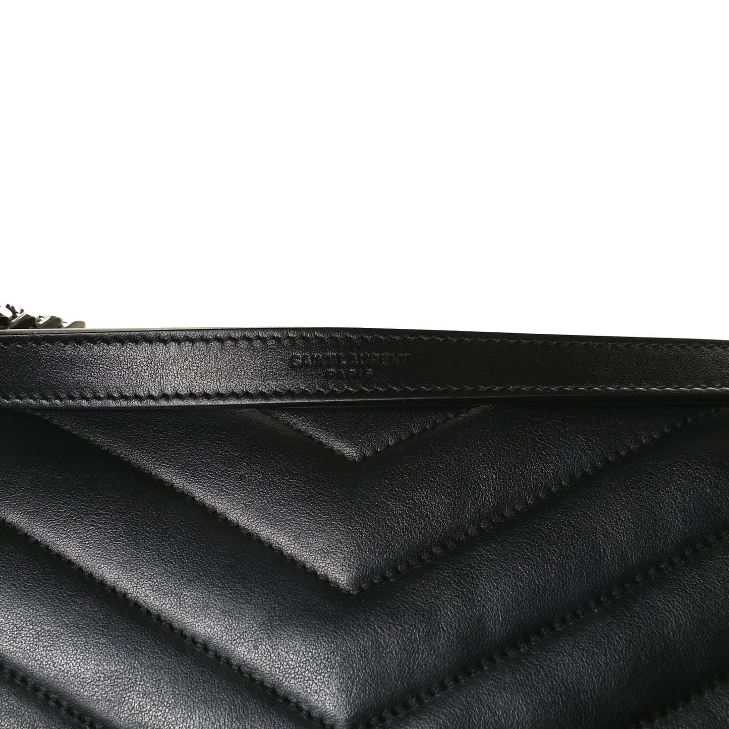 Calfskin Y Quilted Monogram Large Loulou Chain Satchel Black