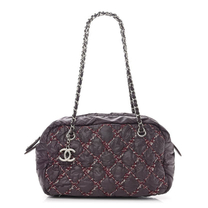 Chanel Nylon Quilted Tweed Stitch Bubble Camera Case Purple 1 of 12