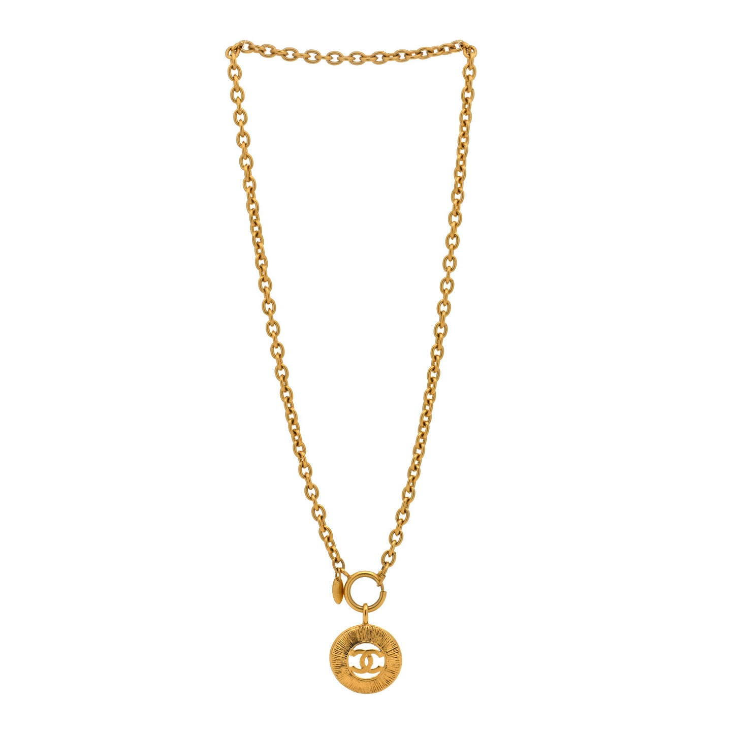 Chain CC Medallion Necklace Gold