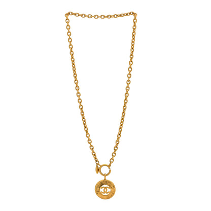 Chanel Chain CC Medallion Necklace Gold 3 of 6