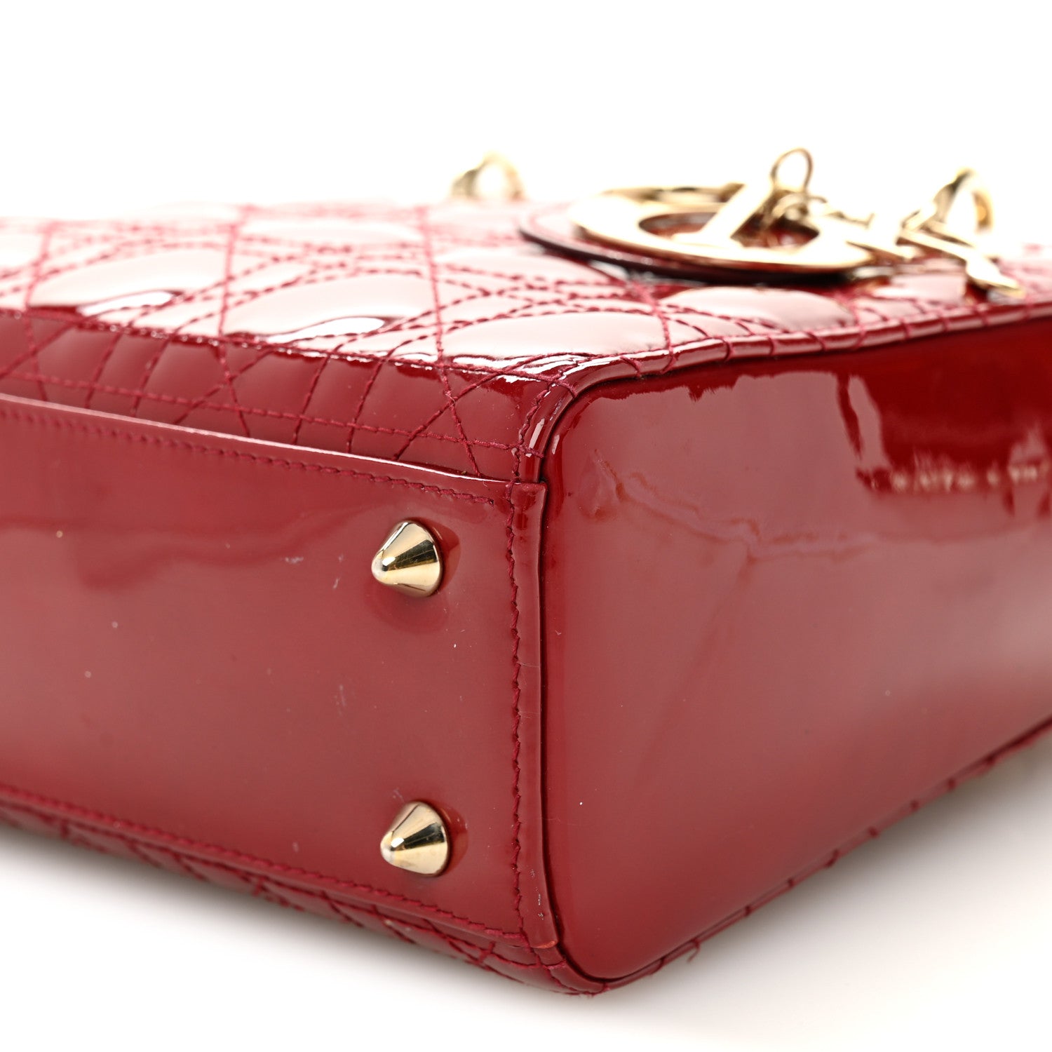 Christian Dior Patent Cannage Small Lady Dior Cherry Red 10 of 10