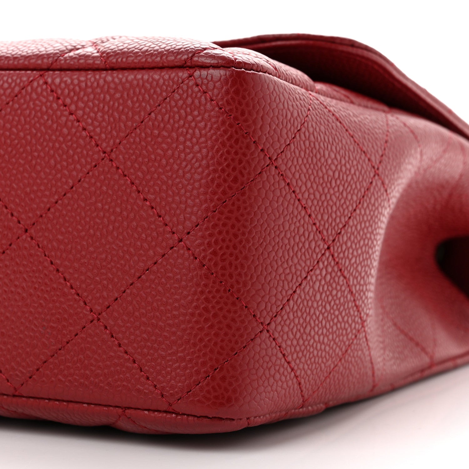 Chanel Caviar Quilted Jumbo Single Flap Dark Red 10 of 14