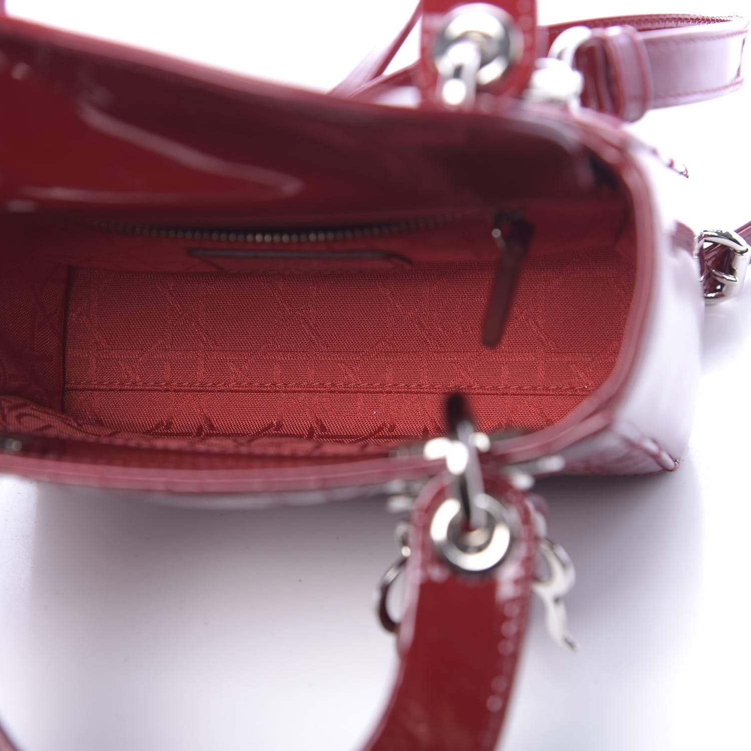 Christian Dior Patent Cannage Mini Lady Dior Red 5 of 10