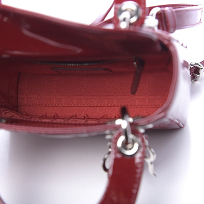 Christian Dior Patent Cannage Mini Lady Dior Red 5 of 10