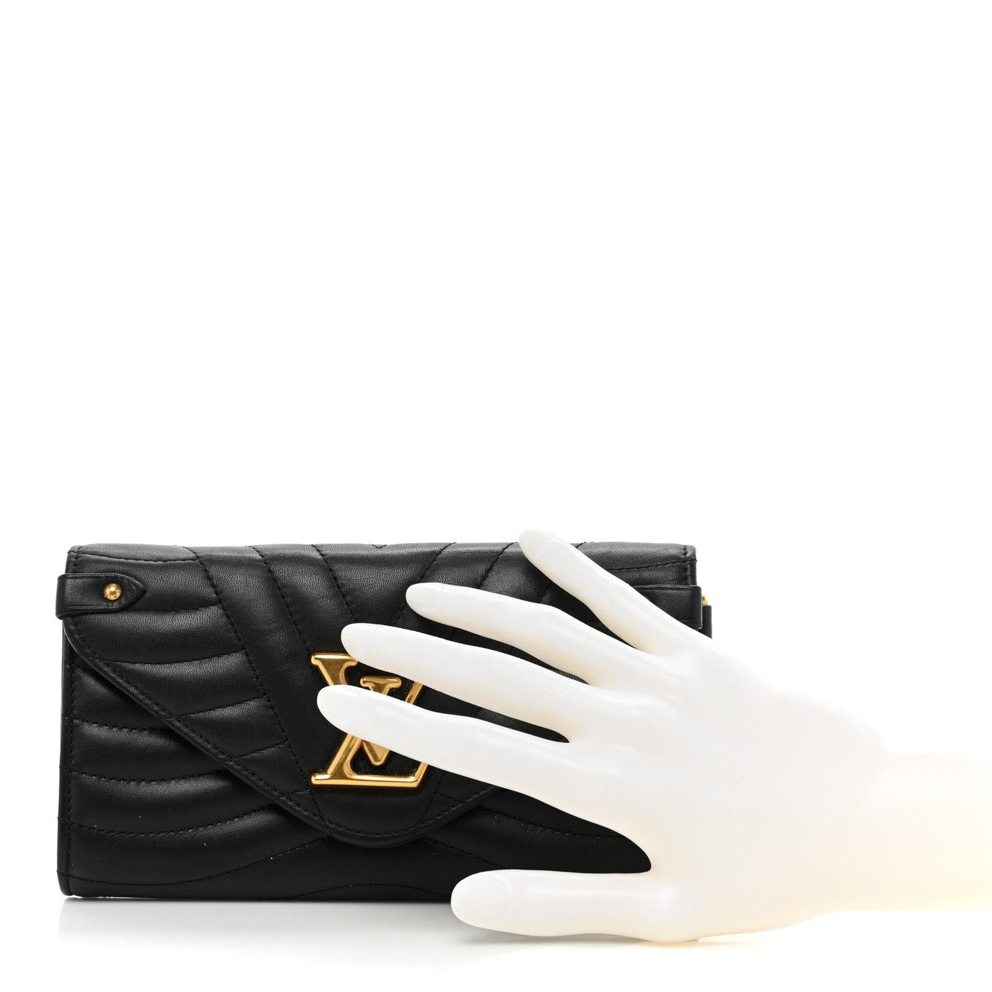 Calfskin New Wave Long Wallet Black