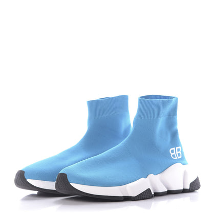 Balenciaga Nylon Knit Womens BB Speed Sneakers 38 Bleu Azur 3 of 10