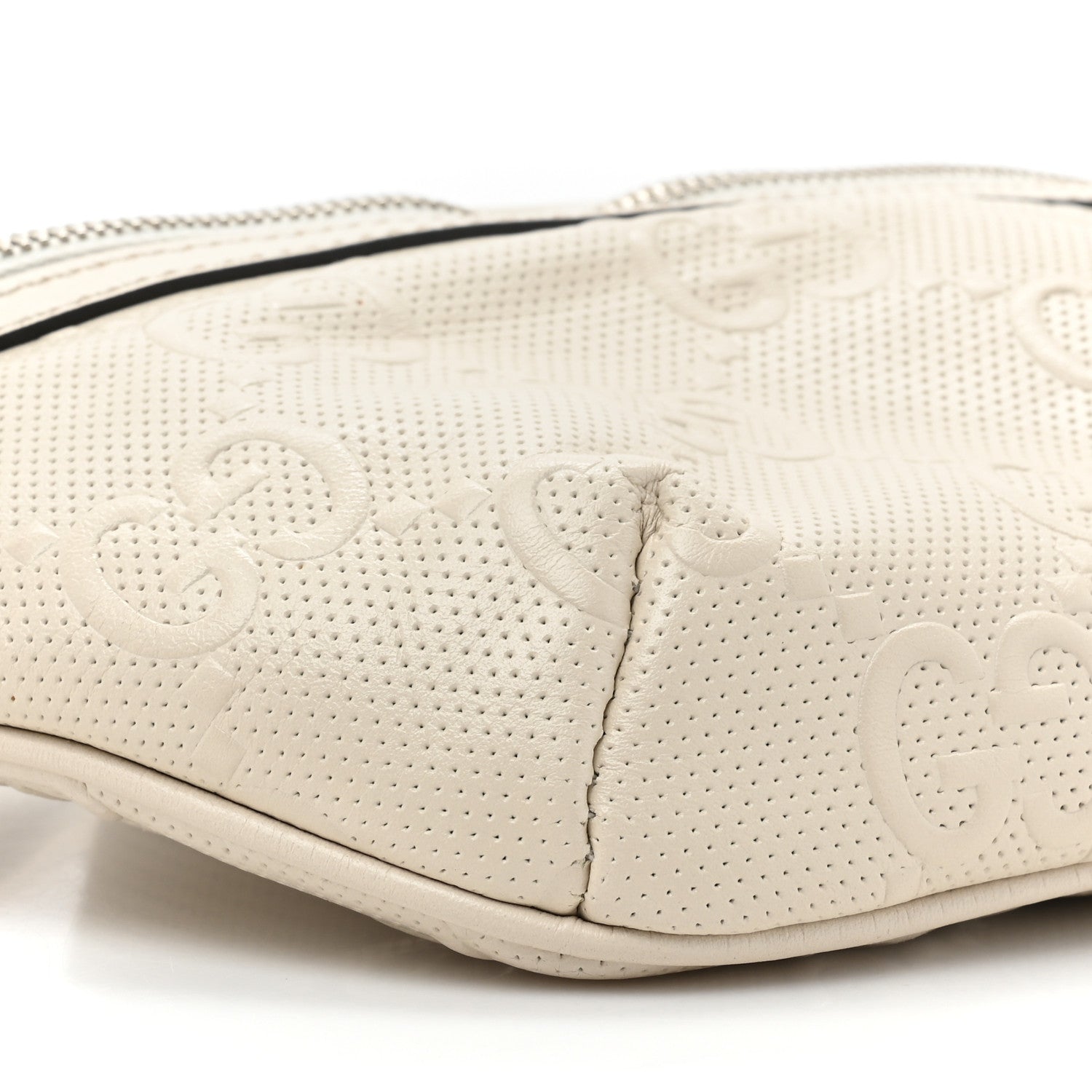 Gucci Calfskin GG Tennis Embossed Belt Bag Mystic White 9 of 11