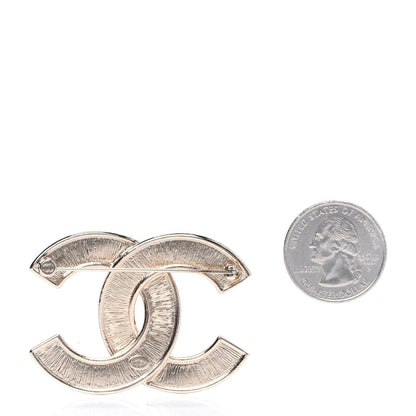 Chanel Crystal Pearl Chain Mania CC Brooch Gold 2 of 7
