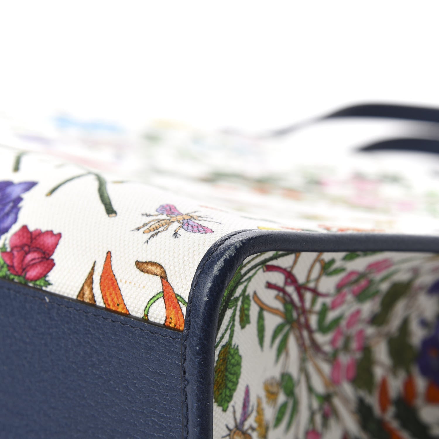Gucci Canvas Large Flora Tote Navy Multicolor 12 of 12