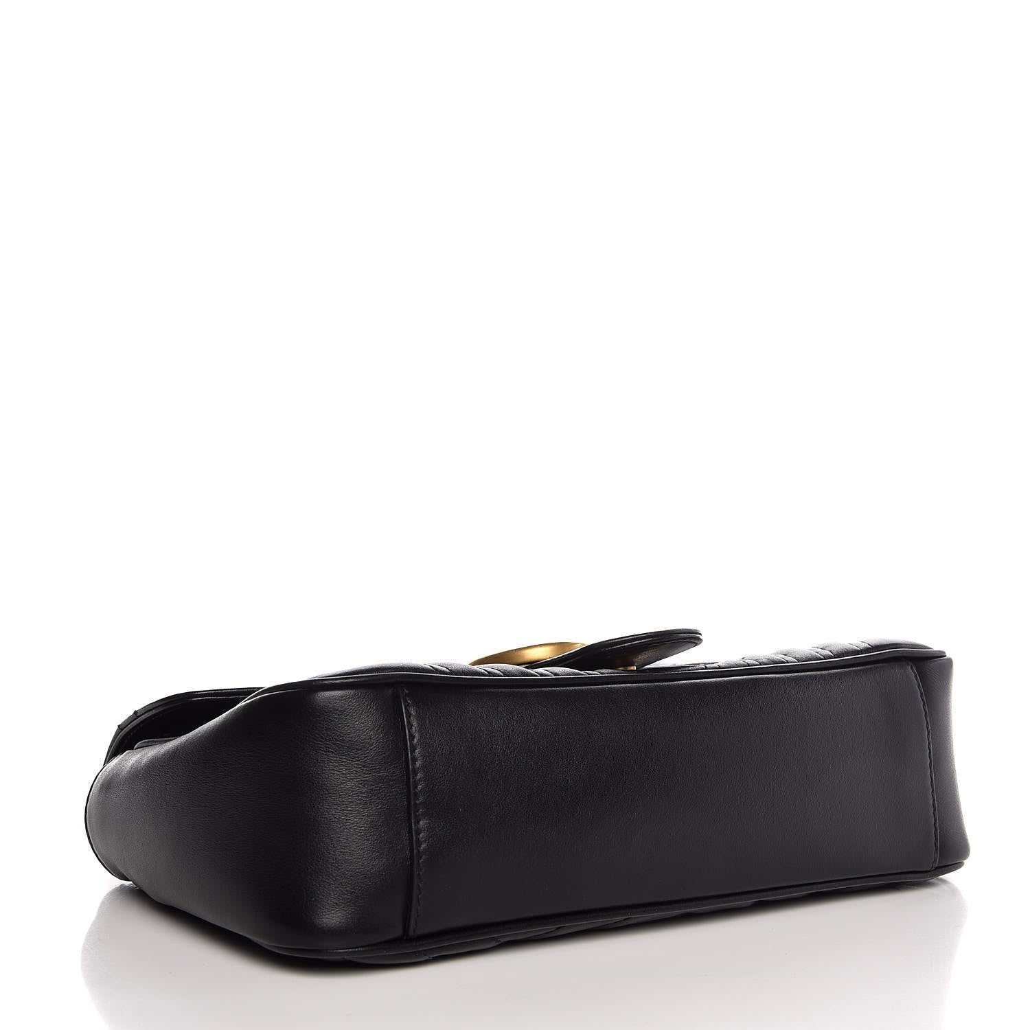 Gucci Calfskin Matelasse Small GG Marmont Shoulder Bag Black 4 of 6