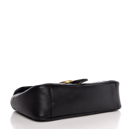 Gucci Calfskin Matelasse Small GG Marmont Shoulder Bag Black 4 of 6