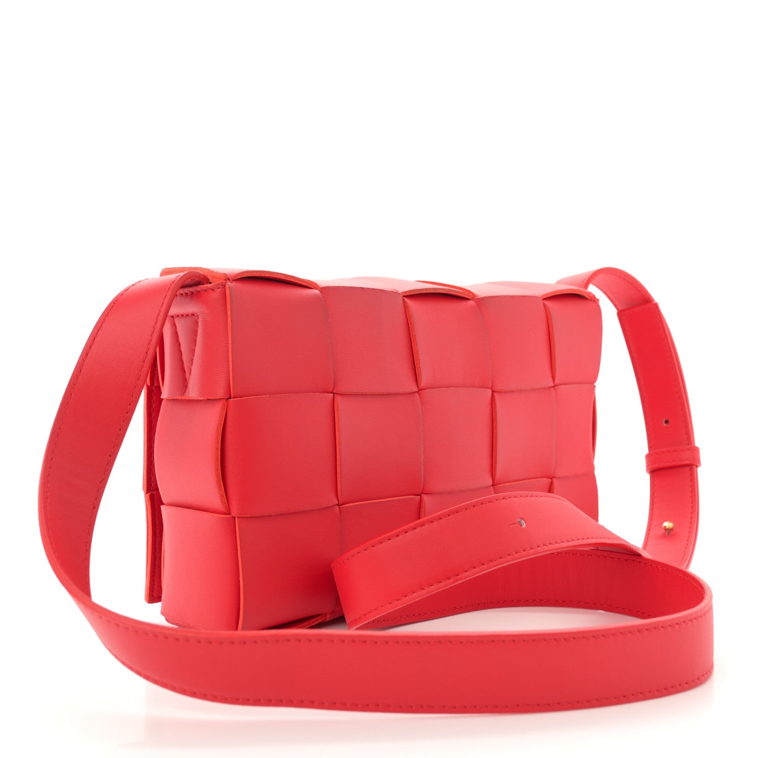 Bottega Veneta Lambskin Maxi Intrecciato Cassette Crossbody Bag Redstone 3 of 11