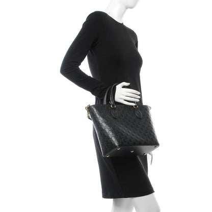 Gucci Guccissima Small Zippered Bucket Tote Black 3 of 8