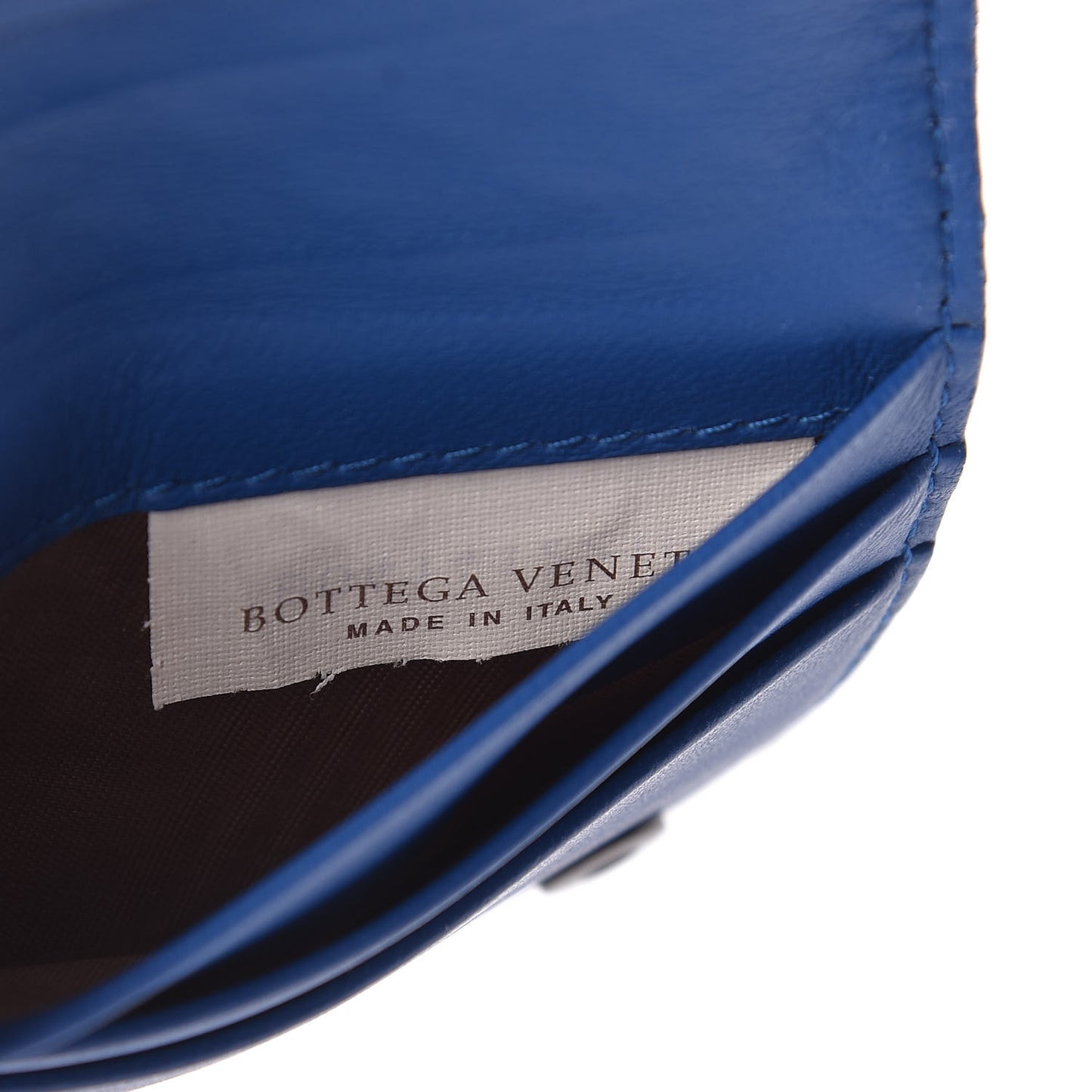Nappa Intrecciato Card Holder Blue