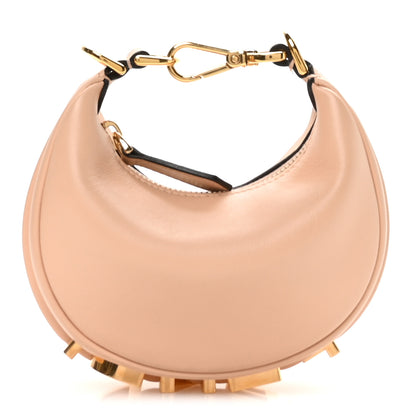 Fendi Vitello Grace Matte Nano Fendigraphy Hobo Charm Light Rose 1 of 10