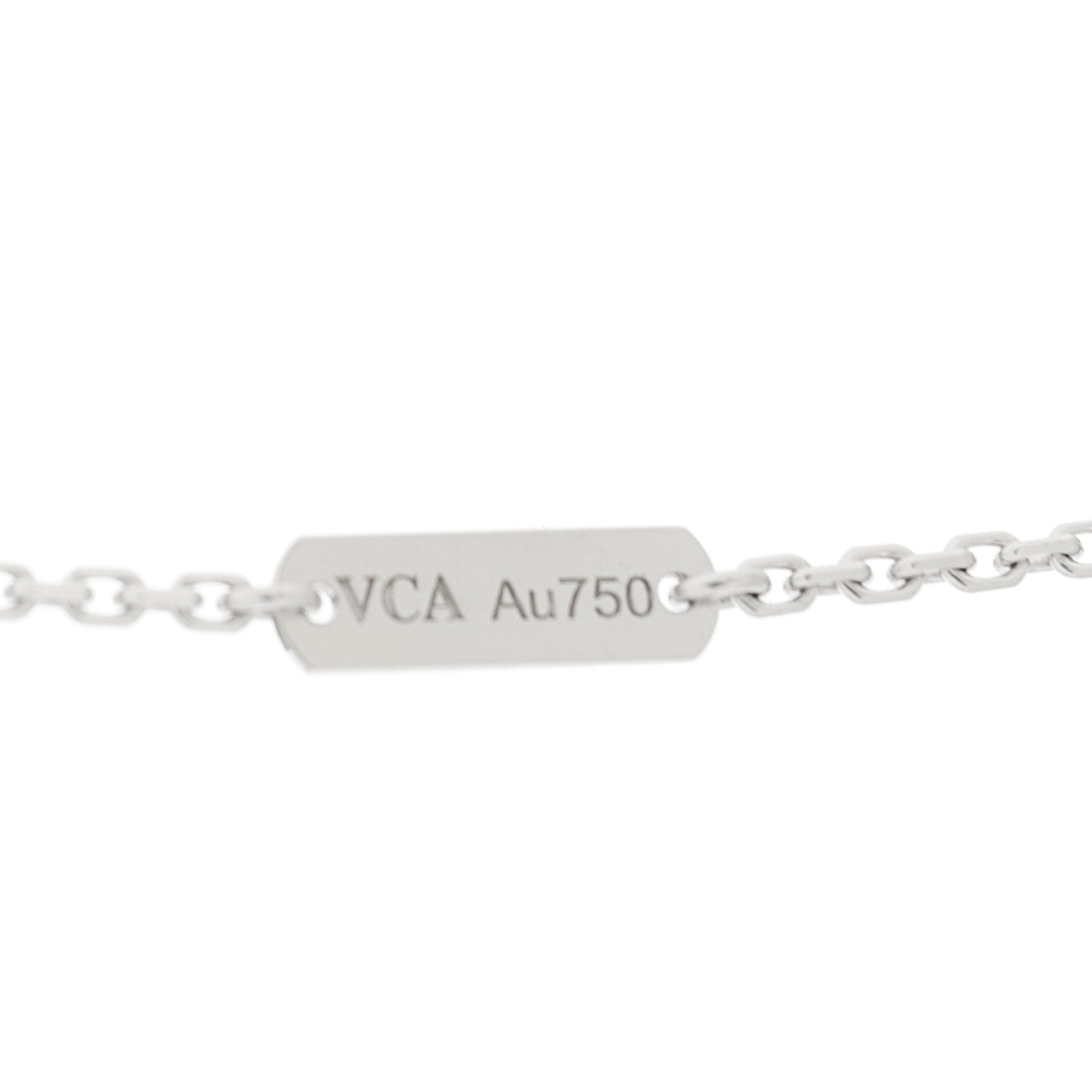 Van Cleef & Arpels 18K White Gold Mother Of Pearl Vintage Alhambra Pendant Necklace 5 of 5