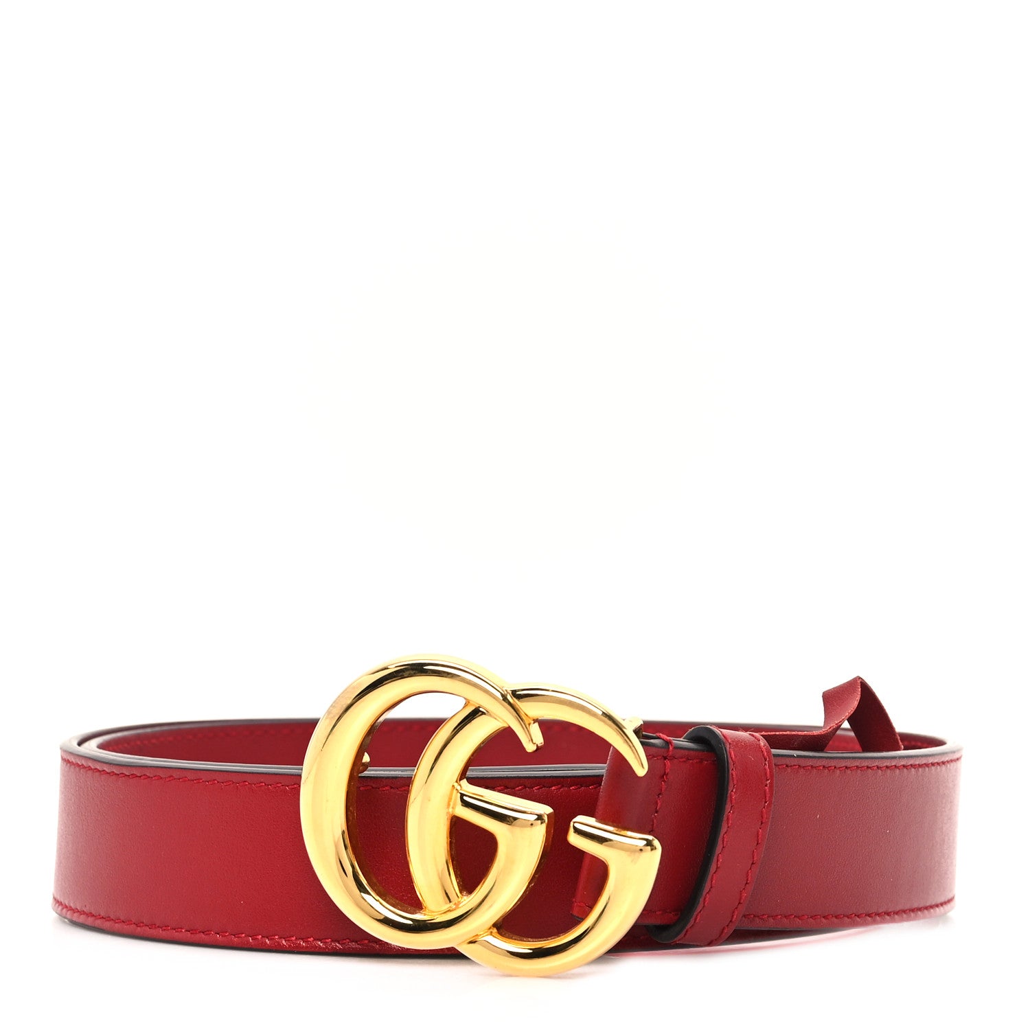 Gucci Plutone Calfskin Double G 30mm Belt 85 34 Rosso 1 of 4