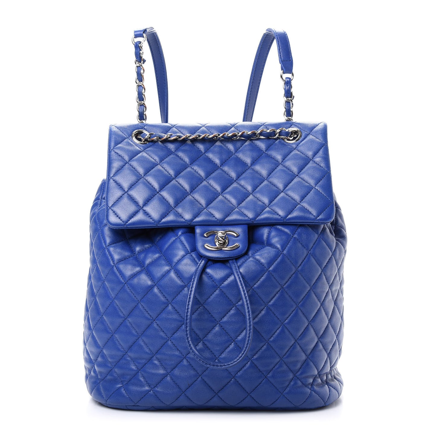 Lambskin Quilted Large Urban Spirit Backpack Blue
