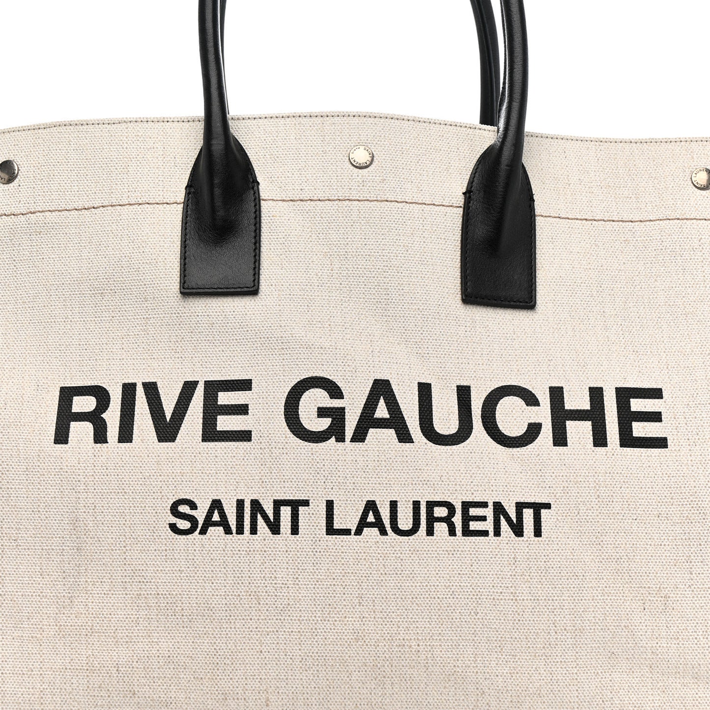 Linen Calfskin Rive Gauche Tote Optic White