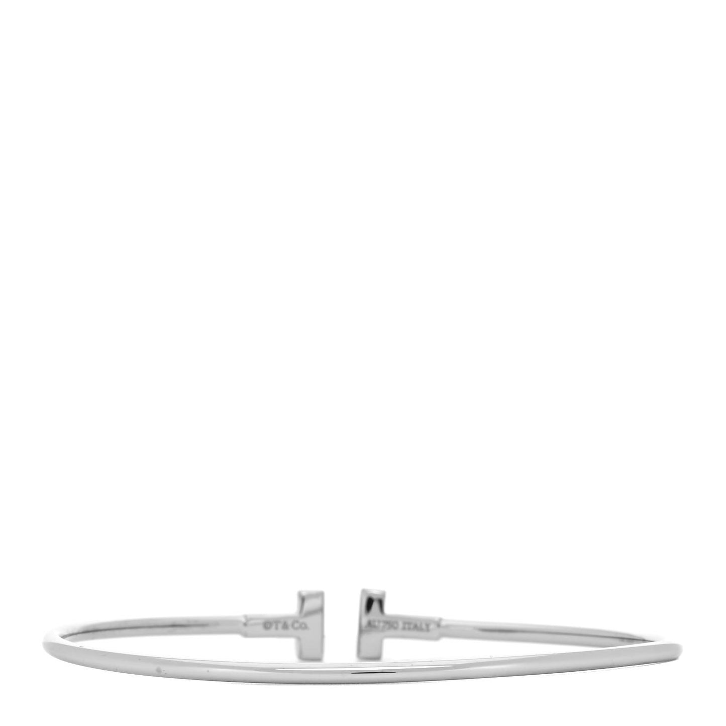 18K White Gold Narrow T Wire Bracelet