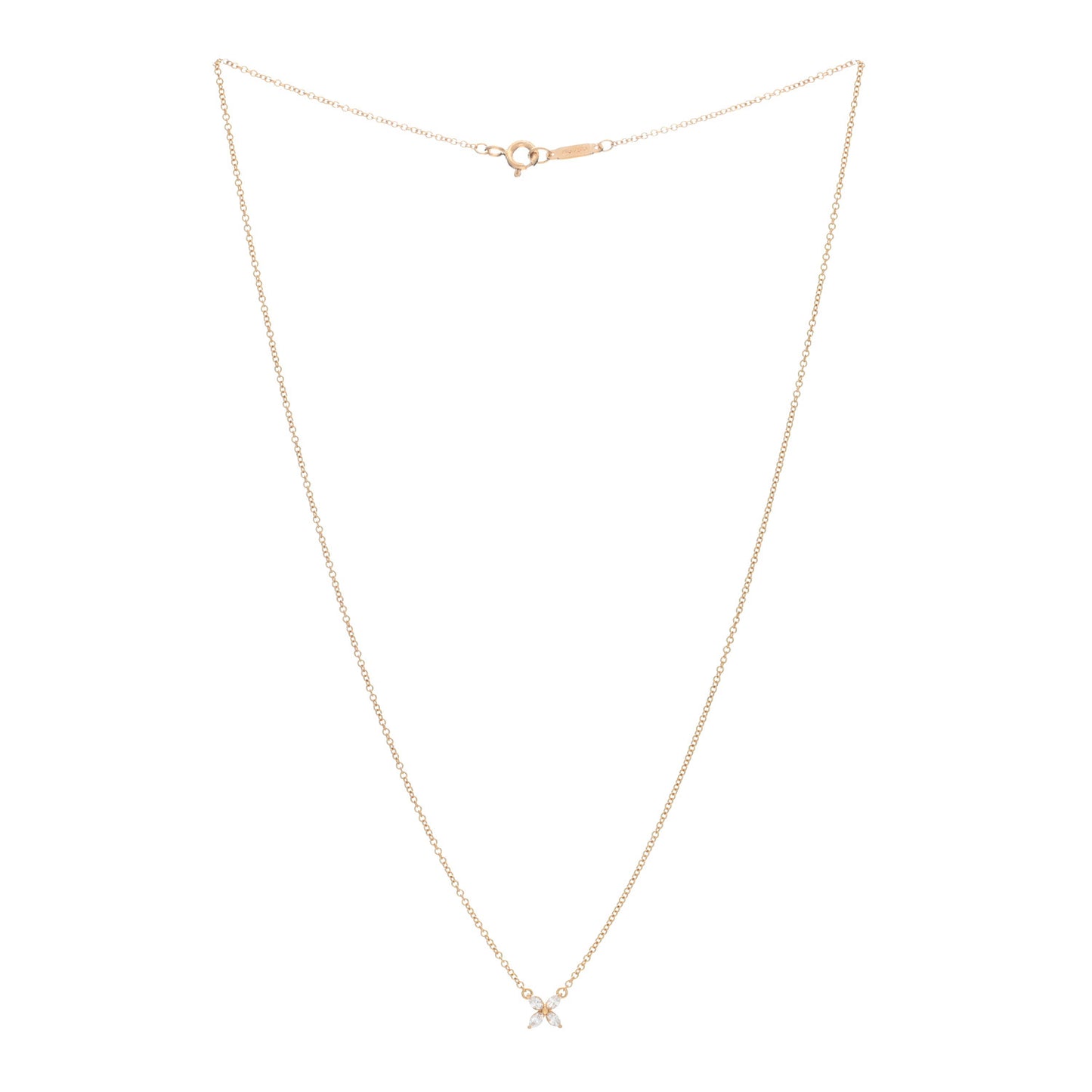 18K Rose Gold Diamond Mini Victoria Necklace
