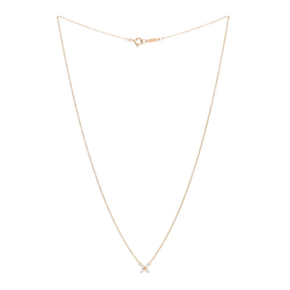 Tiffany 18K Rose Gold Diamond Mini Victoria Necklace 2 of 4