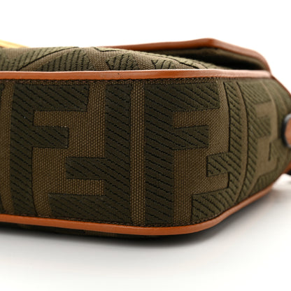 Fendi Canvas Vitello King FF Embroidered Baguette Amazzonia Cuoio 9 of 10