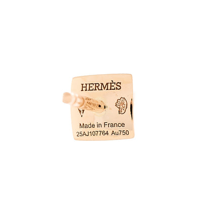 Hermes 18K Rose Gold Diamond Clou d'H Stud Earrings 4 of 5