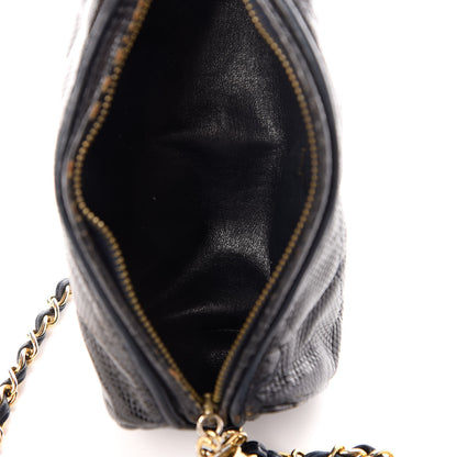 Chanel Lizard Quilted Small Tassel Shoulder Bag Navy 5 of 12