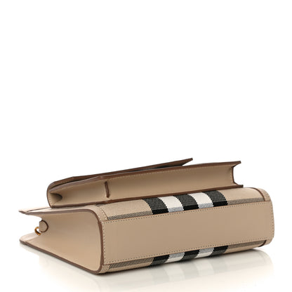 Burberry Smooth Calfskin Canvas Check Mini Pocket Bag Dusty Sand Soft Fawn 4 of 9