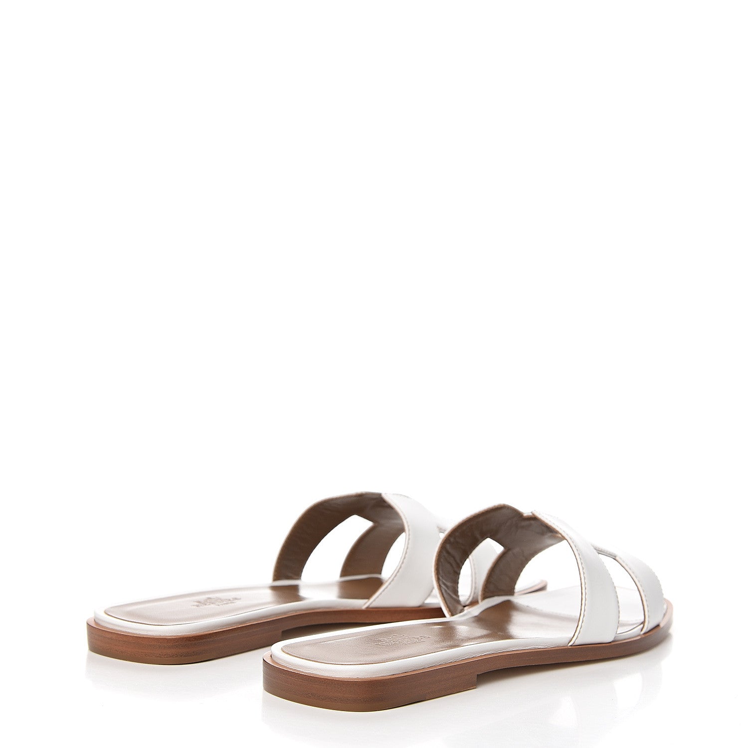 Hermes Box Calfskin Oran Sandals 40 White 4 of 9