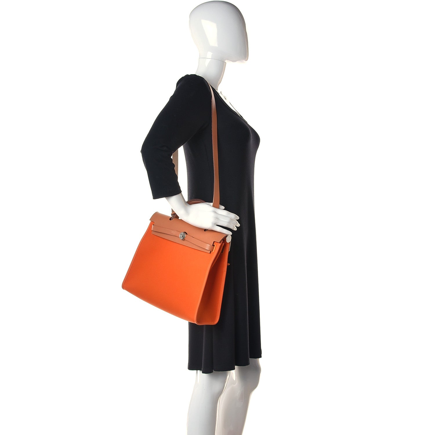 Hermes Vache Hunter Toile Herbag Zip 31 PM Capucine Fauve 2 of 13