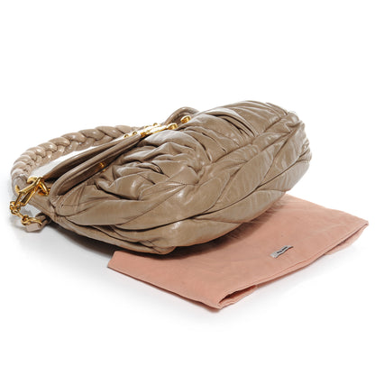 Miu Miu Lux Leather Small Matelasse Coffer Deserto 4 of 8