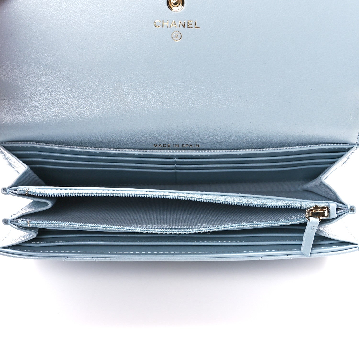 Chanel Lambskin Quilted Chanel 19 Flap Wallet Light Blue 5 of 12