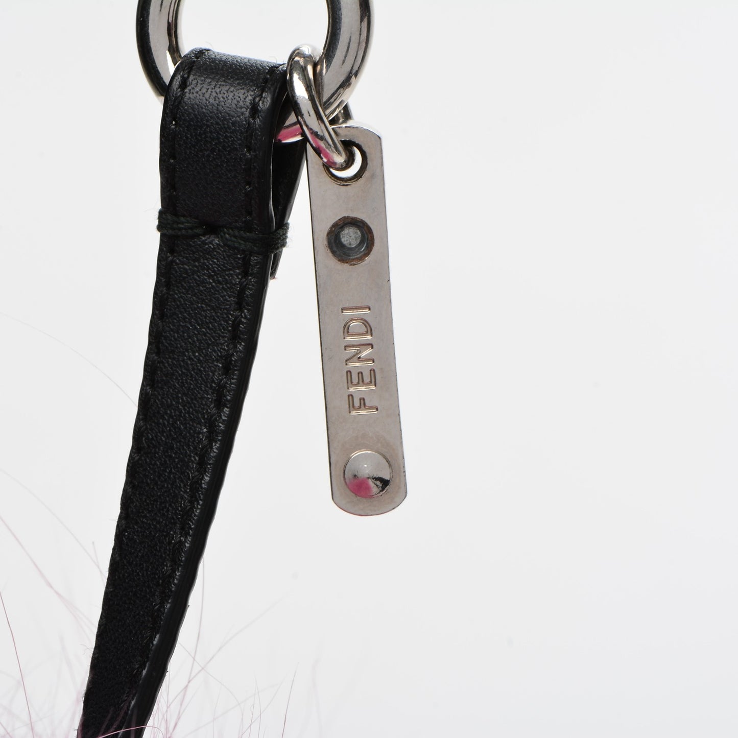 Fox Fur Shearling Crystal Tria Monster Bag Bug Charm Bubblegum