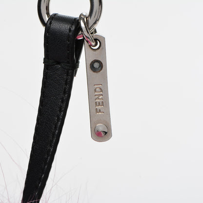 Fendi Fox Fur Shearling Crystal Tria Monster Bag Bug Charm Bubblegum 5 of 5