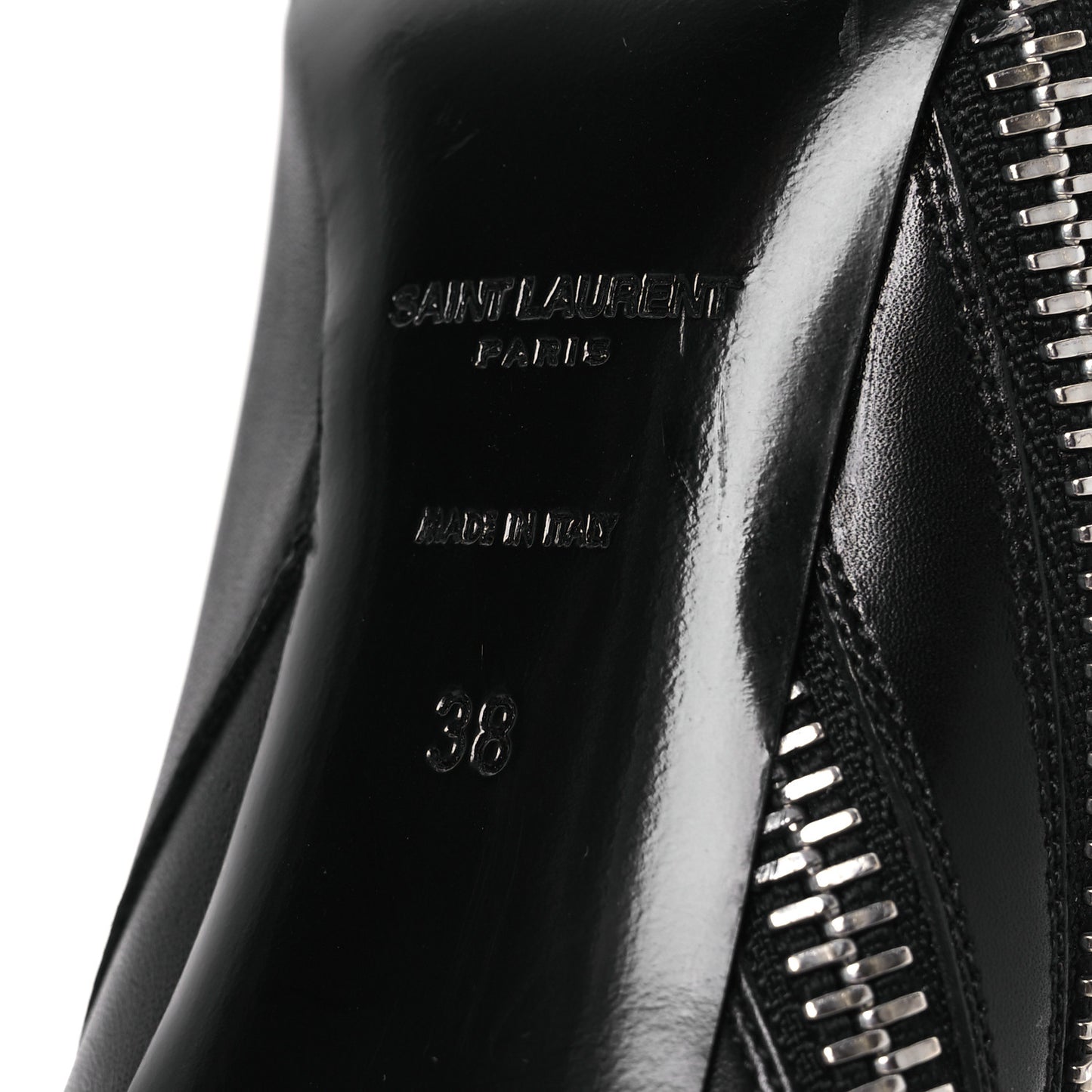 Calfskin Double Zipper Booties 38 Black