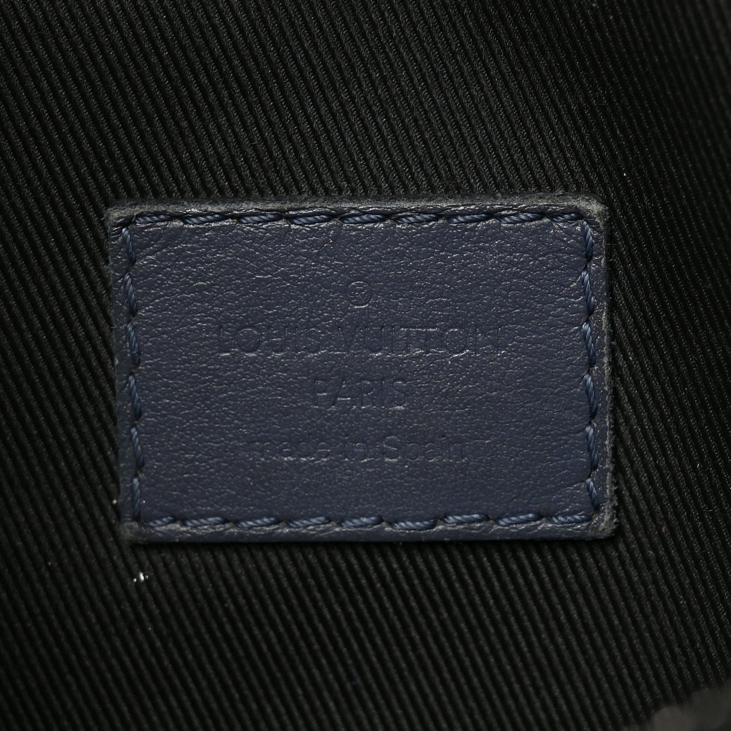 Louis Vuitton Calfskin Monogram Shadow Discovery Bumbag PM Navy Blue 6 of 9