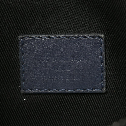 Louis Vuitton Calfskin Monogram Shadow Discovery Bumbag PM Navy Blue 6 of 9
