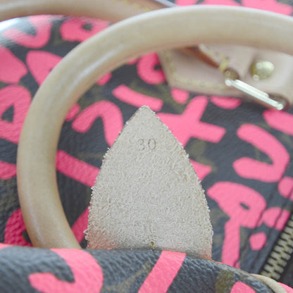 Louis Vuitton Monogram Graffiti Speedy 30 Fuchsia 10 of 13