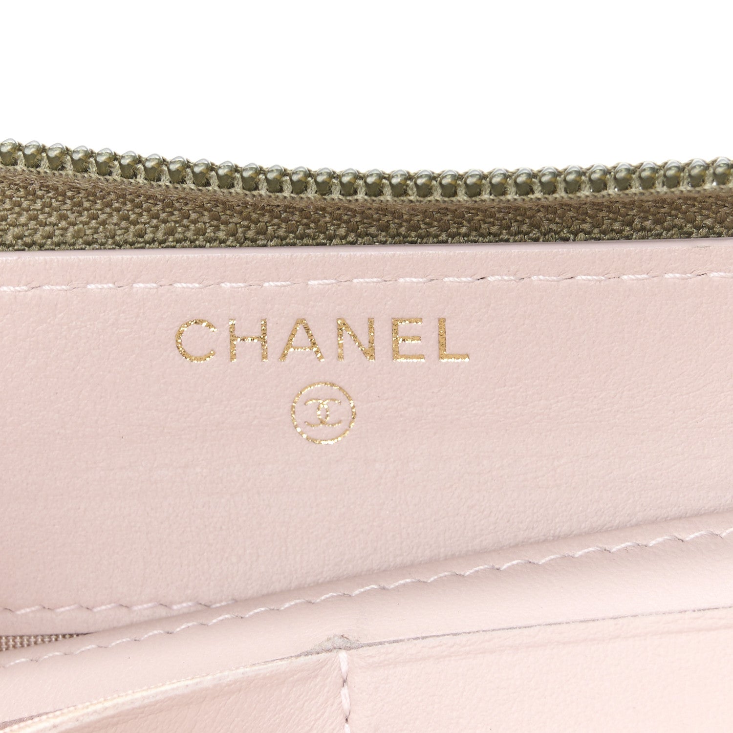 Chanel Caviar Quilted Boy Long Zip Around Wallet Khaki 6 of 9