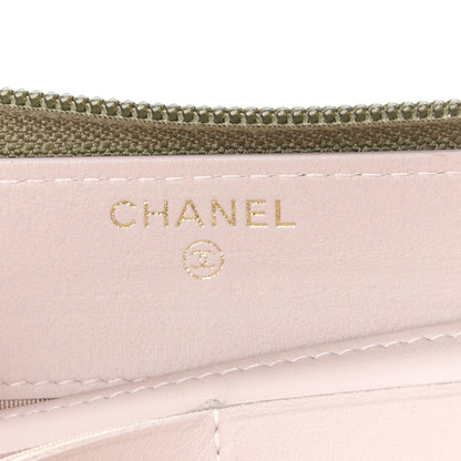 Chanel Caviar Quilted Boy Long Zip Around Wallet Khaki 6 of 9