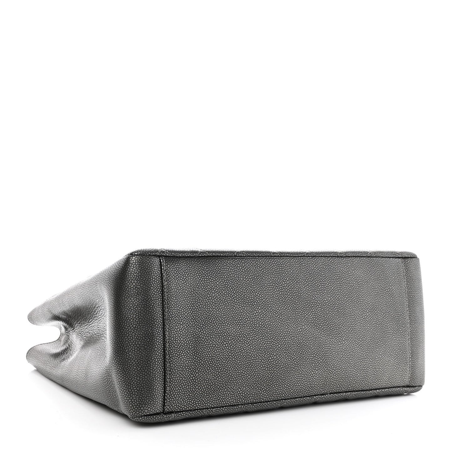 Metallic Caviar Quilted Grand Shopping Tote GST Dark Silver
