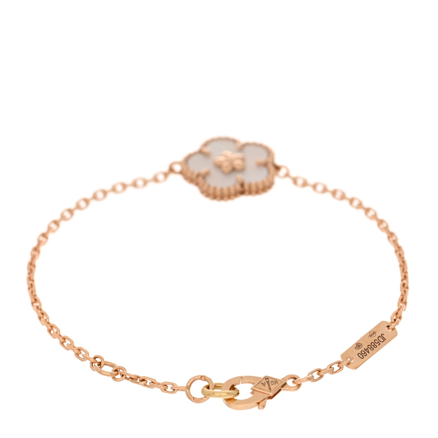 Van Cleef & Arpels 18K Rose Gold Mother Of Pearl Lucky Spring Plum Blossom Bracelet 2 of 3