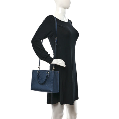 Louis Vuitton Metallic Empreinte Monogram Giant Onthego PM Navy Nacre 2 of 8