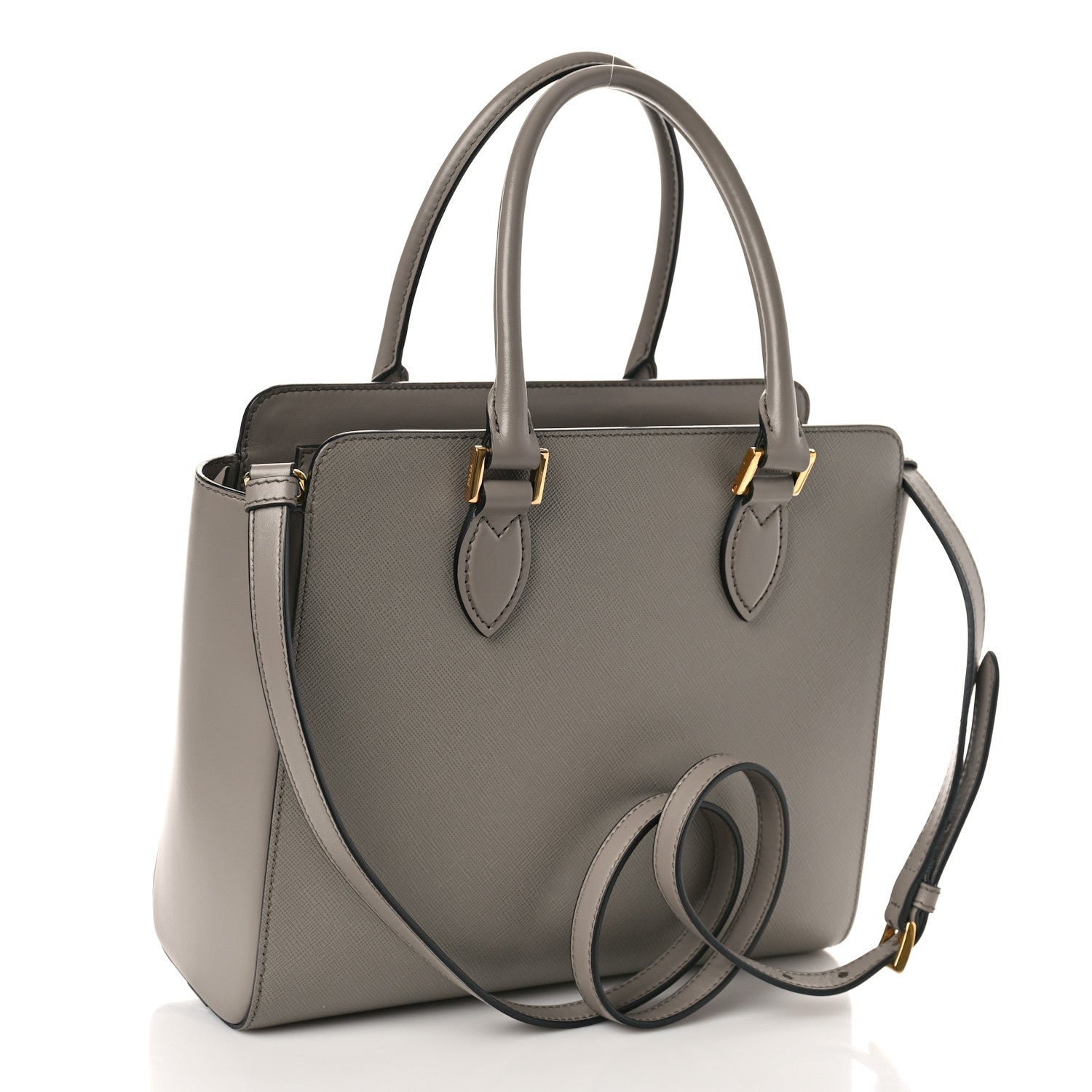 Prada Saffiano Soft Calfskin Small Zippered Tote Marmo 3 of 8