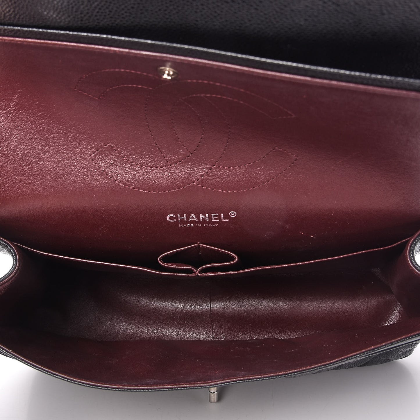 Caviar Quilted Jumbo Double Flap Black
