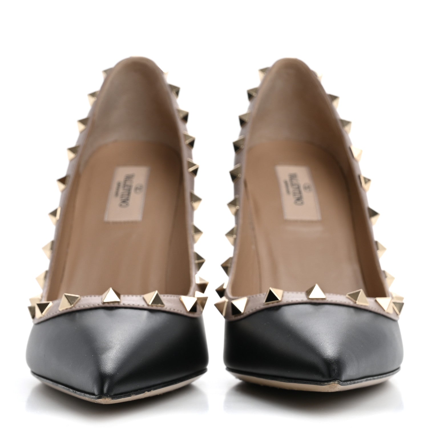 Valentino Garavani Nappa Rockstud 100mm Pumps 38 Black Poudre 3 of 13