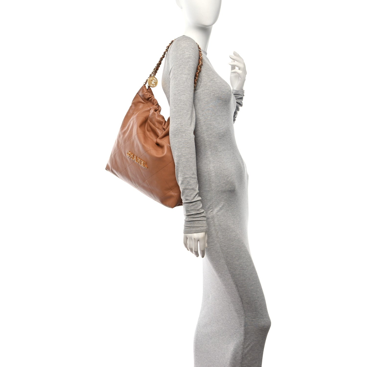 Chanel Shiny Caviar Quilted Chanel 22 Brown 2 of 11